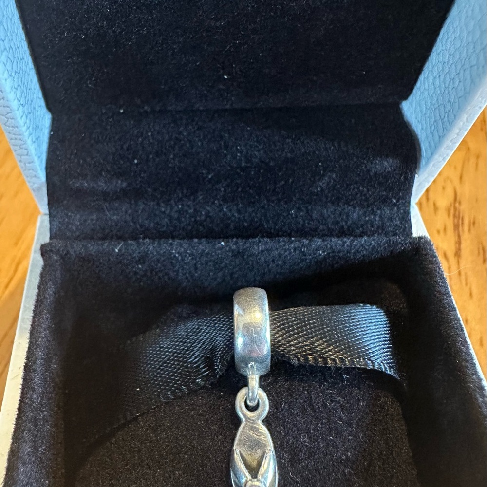 Pandora Flip flop Silver Charm with purple crystal